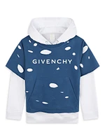 Little Boy's & Distressed Layered Hoodie