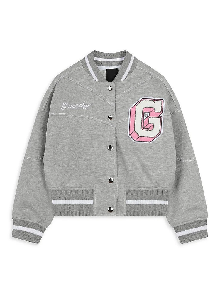 Little Girl's & Logo Fleece Bomber Jacket