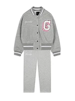 Little Girl's & Logo Fleece Bomber Jacket