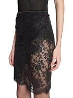 Wrap Pencil Skirt Lace