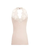 Halter Top in Silk Charmeuse and Lace