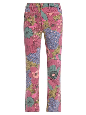 The Insider Floral Print Flood Jeans