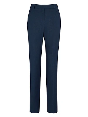 Relaxed-Fit Trousers Denim-Effect Wool Twill