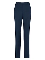 Relaxed-Fit Trousers Denim-Effect Wool Twill