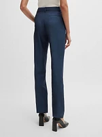 Relaxed-Fit Trousers Denim-Effect Wool Twill