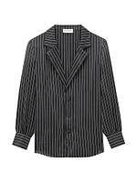 Pajama Shirt Striped Silk Satin