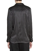 Pajama Shirt Striped Silk Satin