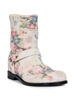 Campo Floral Brushed Suede Biker Boots