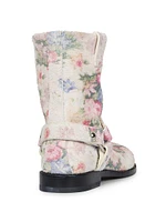 Campo Floral Brushed Suede Biker Boots