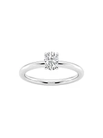 14K White Gold & Oval Lab-Grown Diamond Solitaire Ring/0.50-5.00 TCW