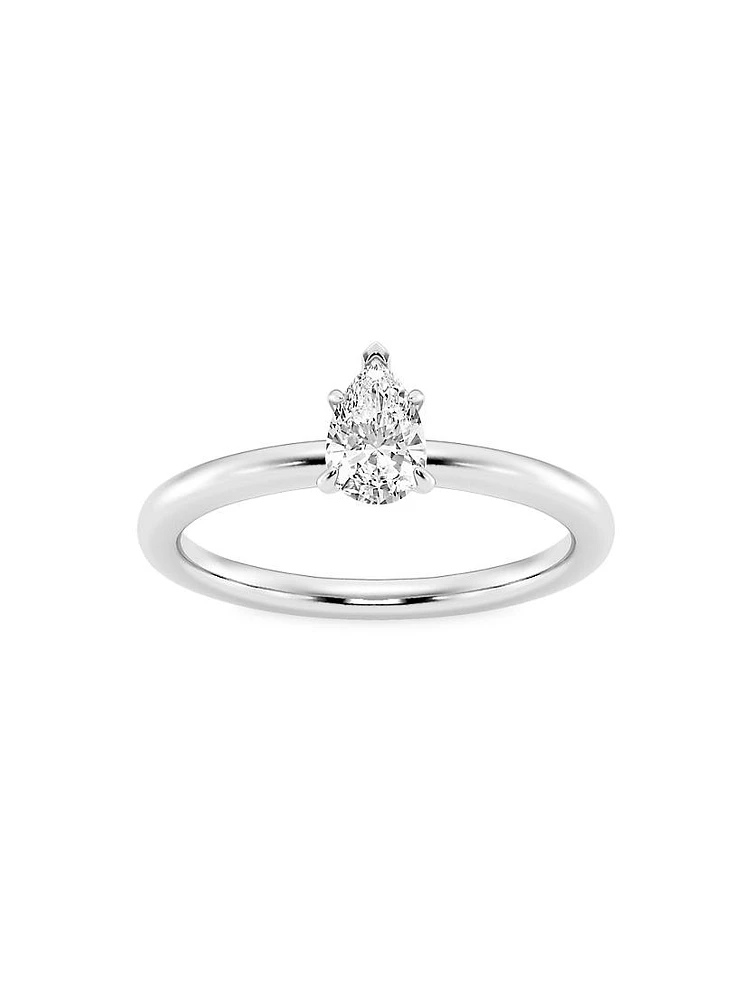 Platinum & Pear-Cut Lab-Grown Diamond Solitaire Ring/0.50-5.00 TCW