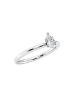 Platinum & Pear-Cut Lab-Grown Diamond Solitaire Ring/0.50-5.00 TCW
