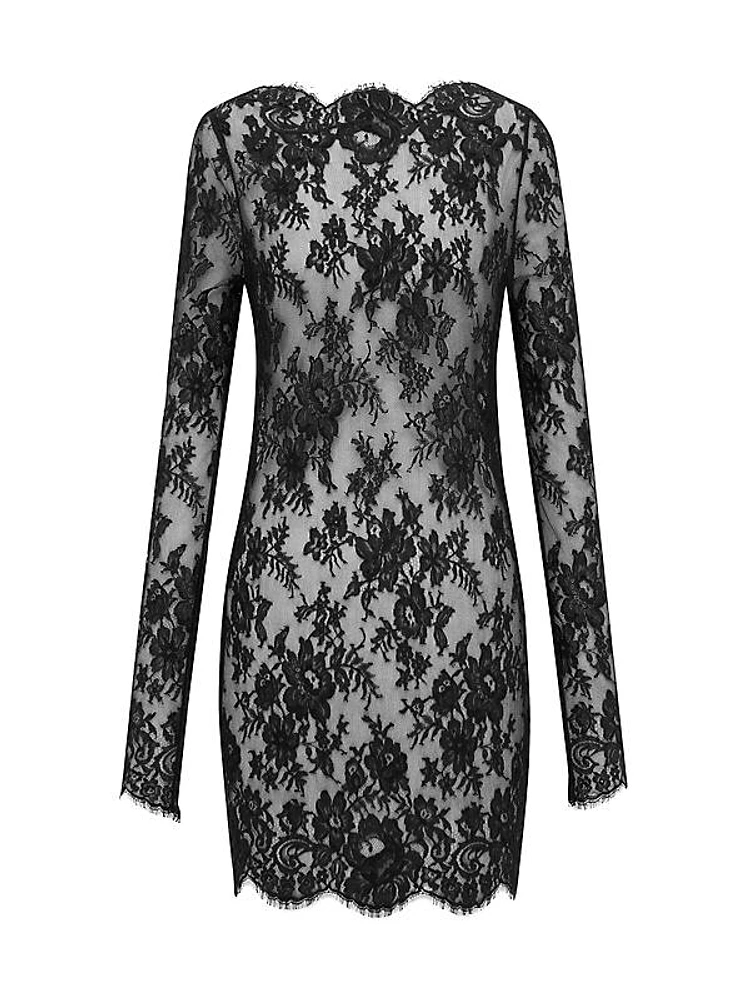 Long-Sleeve Dress in Chantilly Lace