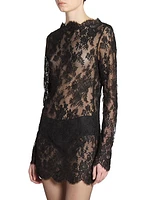 Long-Sleeve Dress in Chantilly Lace