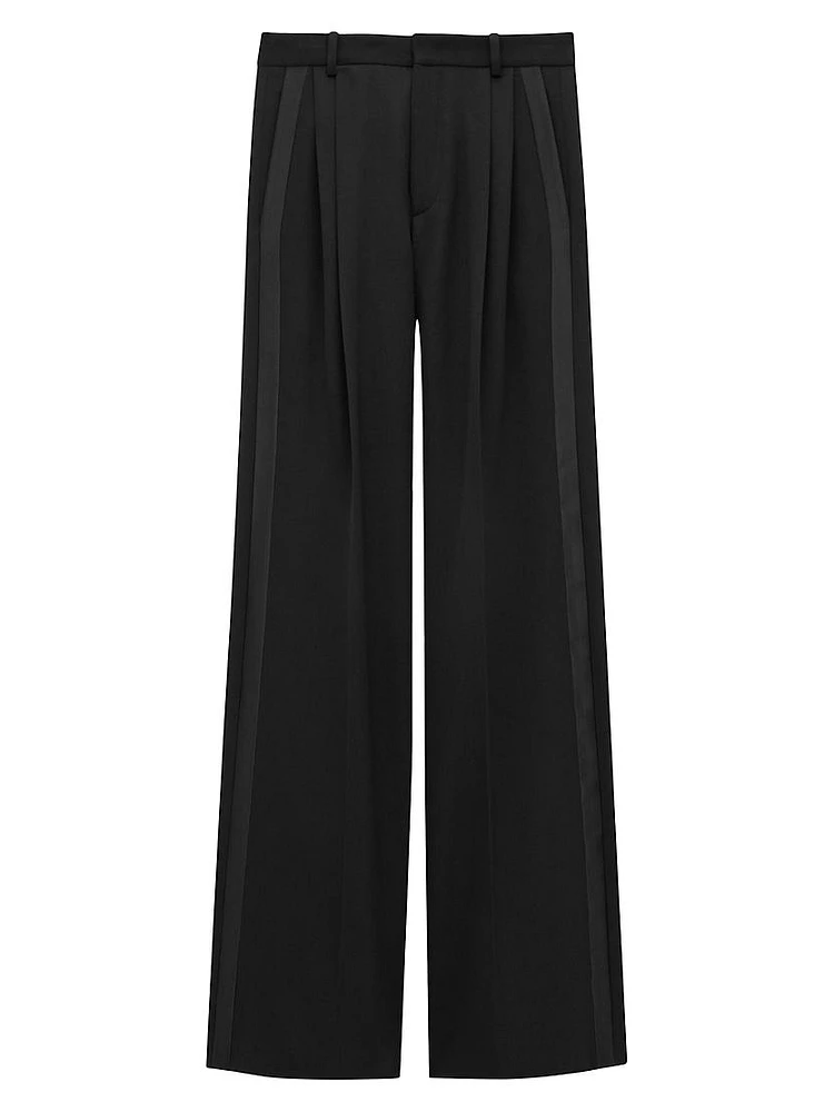 Wide-Leg Tuxedo Pants Grain De Poudre