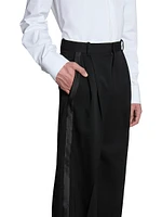 Wide-Leg Tuxedo Pants Grain De Poudre