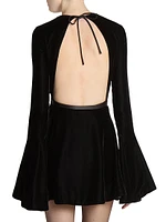 Backless Skater Dress Velvet