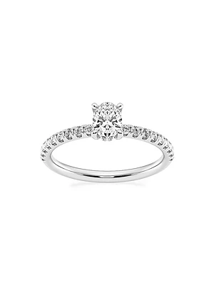 Platinum & Oval Lab-Grown Diamond Hidden Halo Ring/0.80-3.41 TCW