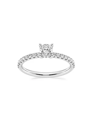 14K Gold & Cushion-Cut Lab-Grown Diamond Hidden Halo Ring/0.80-3.41 TCW