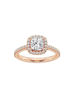 14K Rose Gold & Cushion-Cut Lab-Grown Diamond Halo Ring/1.30-3.60 TCW