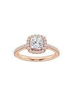 14K Rose Gold & Cushion-Cut Lab-Grown Diamond Halo Ring/1.30-3.60 TCW