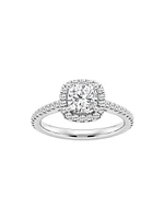 14K Gold & Cushion-Cut Lab-Grown Diamond Halo Ring/1.30-3.60 TCW