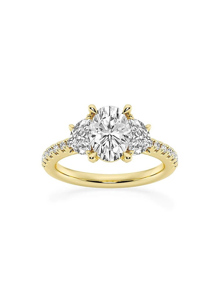 14K Yellow Gold & Oval Lab-Grown Diamond Ring/2.75-7.00 TCW