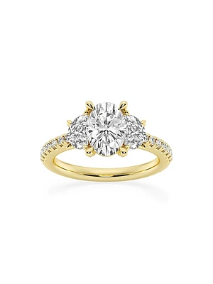 14K Yellow Gold & Oval Lab-Grown Diamond Ring/2.75-7.00 TCW