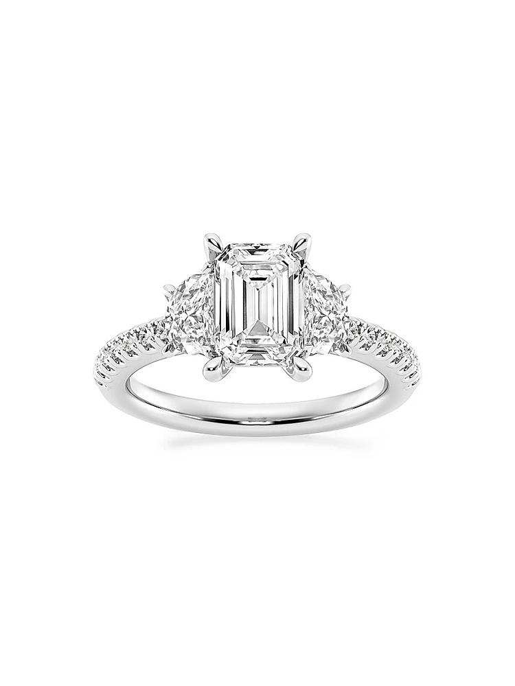 14K White Gold & Emerald-Cut Lab-Grown Diamond Ring/2.75-7.00 TCW