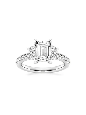 14K White Gold & Emerald-Cut Lab-Grown Diamond Ring/2.75-7.00 TCW