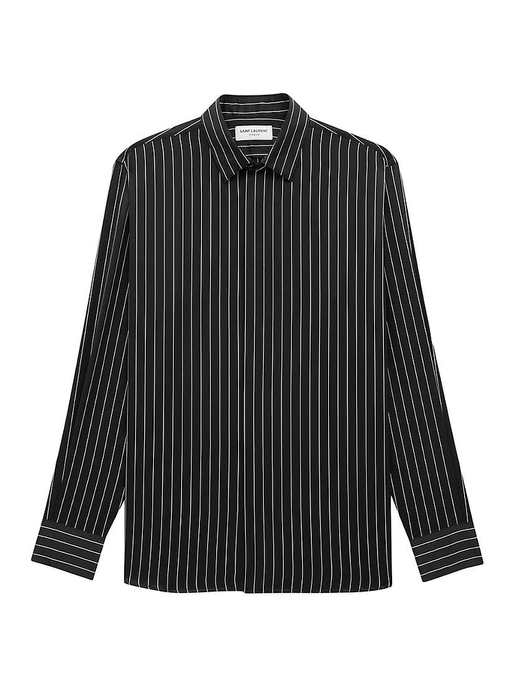 Shirt Striped Silk Satin