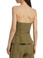 Noemie Striped Wool-Blend Bustier Top