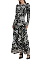 Alexia Bead & Sequin-Embroidered Velvet Gown