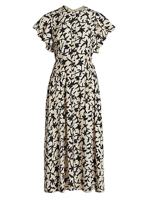 Anais Botanical Midi-Dress