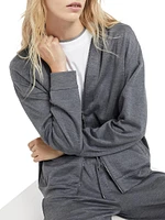 Cotton and Silk Interlock Hooded Sweatshirt