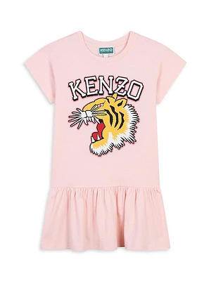 Little Girl's & Logo Cotton Jersey Minidress