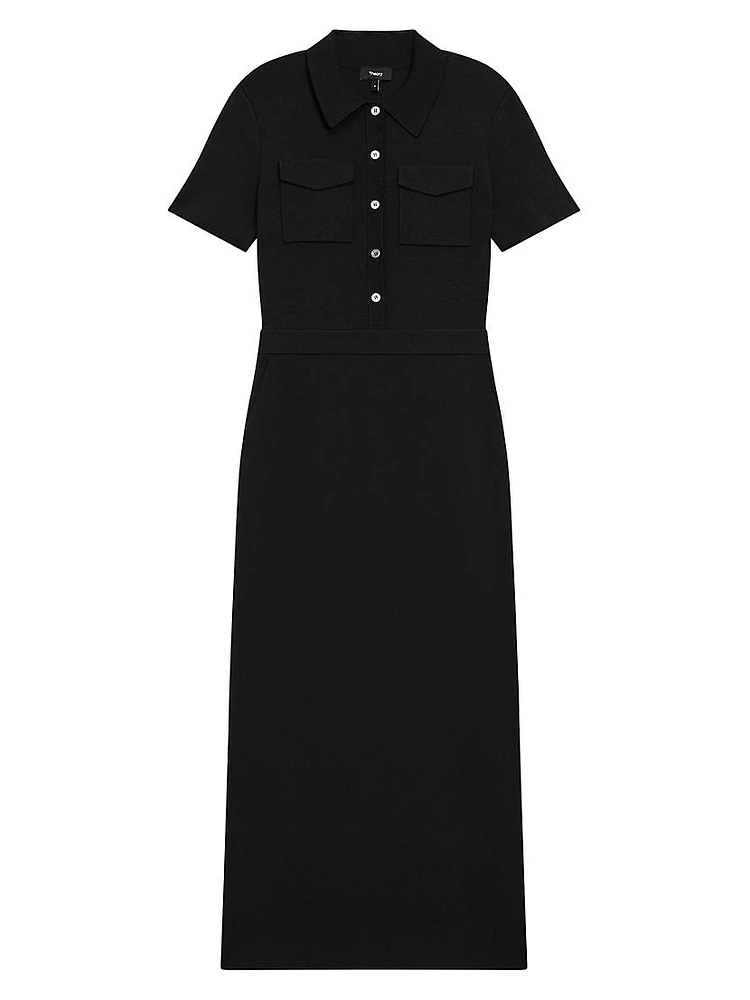 Military Polo Midi Dress