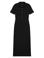 Military Polo Midi Dress