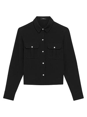 Cape Boxy Military Shirt Jacket