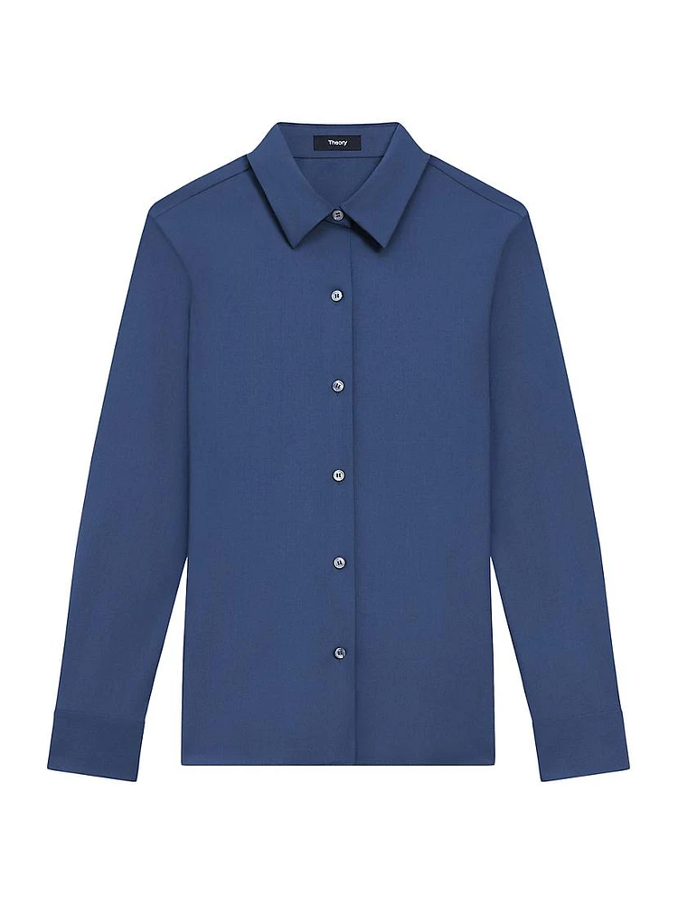 Straight-Fit Button-Front Shirt