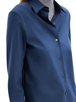 Straight-Fit Button-Front Shirt