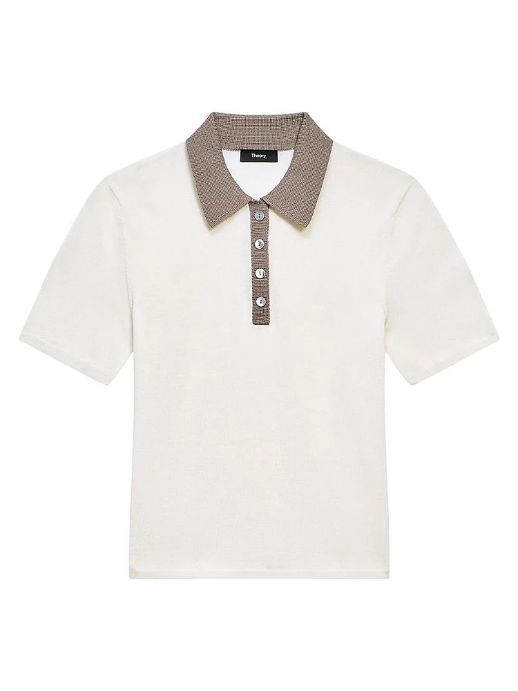 Woven Placket Polo Shirt