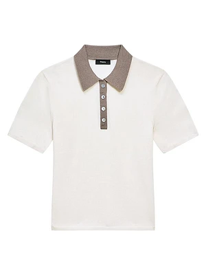 Woven Placket Polo Shirt