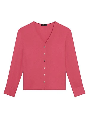 Silk Cardigan Blouse