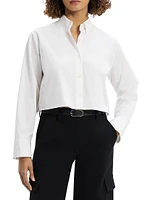 Cropped Boxy Button-Front Shirt