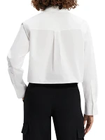 Cropped Boxy Button-Front Shirt