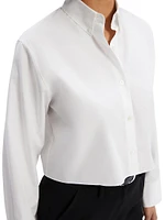 Cropped Boxy Button-Front Shirt