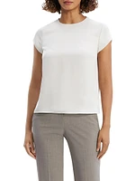 Cap Sleeve Silk T-Shirt