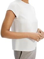 Cap Sleeve Silk T-Shirt