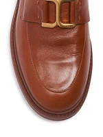 Marcie Shearling-Trimmed Leather Loafers